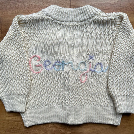 Custom Embroidered Cardigan 0-3 Months
